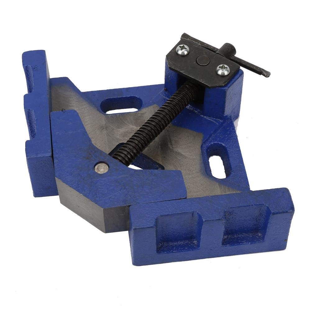 Vikye Right Angle Corner Clamp, 4" Heavy Duty, Blue, Welding Fixture for Wood & Metal, 90 Degree Joint