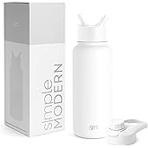 Simple Modern Water Bottle with Straw and Chug Lid Vacuum Insulated Stainless Steel Metal Thermos Bottles | Reusable Leak Proof BPA-Free Flask for Sports | Summit Collection | 32oz, Winter White