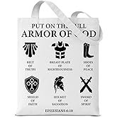 QYCFDXD Aesthetic Canvas Tote Bag for Women Man,Christian Bible Verse Reusable Grocery Shoulder Bag for Shopping Work Travel