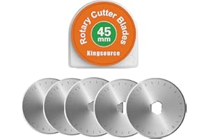 45mm Rotary Cutter Blades 5 Pack SKS-7 Steel, Sharp Durable Replacement Blades for Quilting, Sewing, Fabric Cutting, Fits Olf