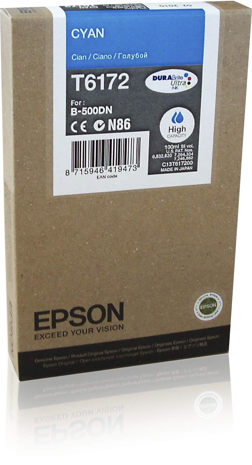 Epson T6172 Cyan Genuine, Ink Cartridge DuraBrite Ultra