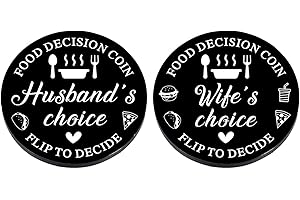 KINMES Valentines Day Gifts for Husband from Wife Funny Food Dinner Decision Coin Anniversary Christmas Stocking Stuffer Birthday Gifts for Boyfriend Him Couple Gift Wedding Fathers Day Present Double-Sided