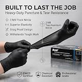 UK BEST BRANDS 100 Black Nitrile Disposable Gloves Medium Heavy Duty view 2