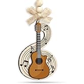 KILYHOME Guitar Christmas Ornament - 2 Layer Wooden Music Ornament for Holiday, Classic Gift for Guitarists, Guitar Band, School Club, & Music Teachers
