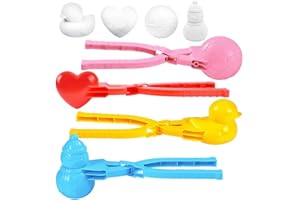 UMUACCAN 4 Pcs Snowball Maker for Kids, Snowball Fights Maker, Ball/Heart/Duck/Snowman Shapes, Snow Ball Toy, Beach Toy, Gifts