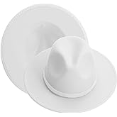 KUJUHA Women Men Wide Brim Fedora Hat