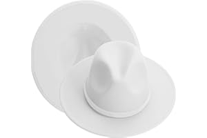 KUJUHA Women Men Wide Brim Fedora Hat