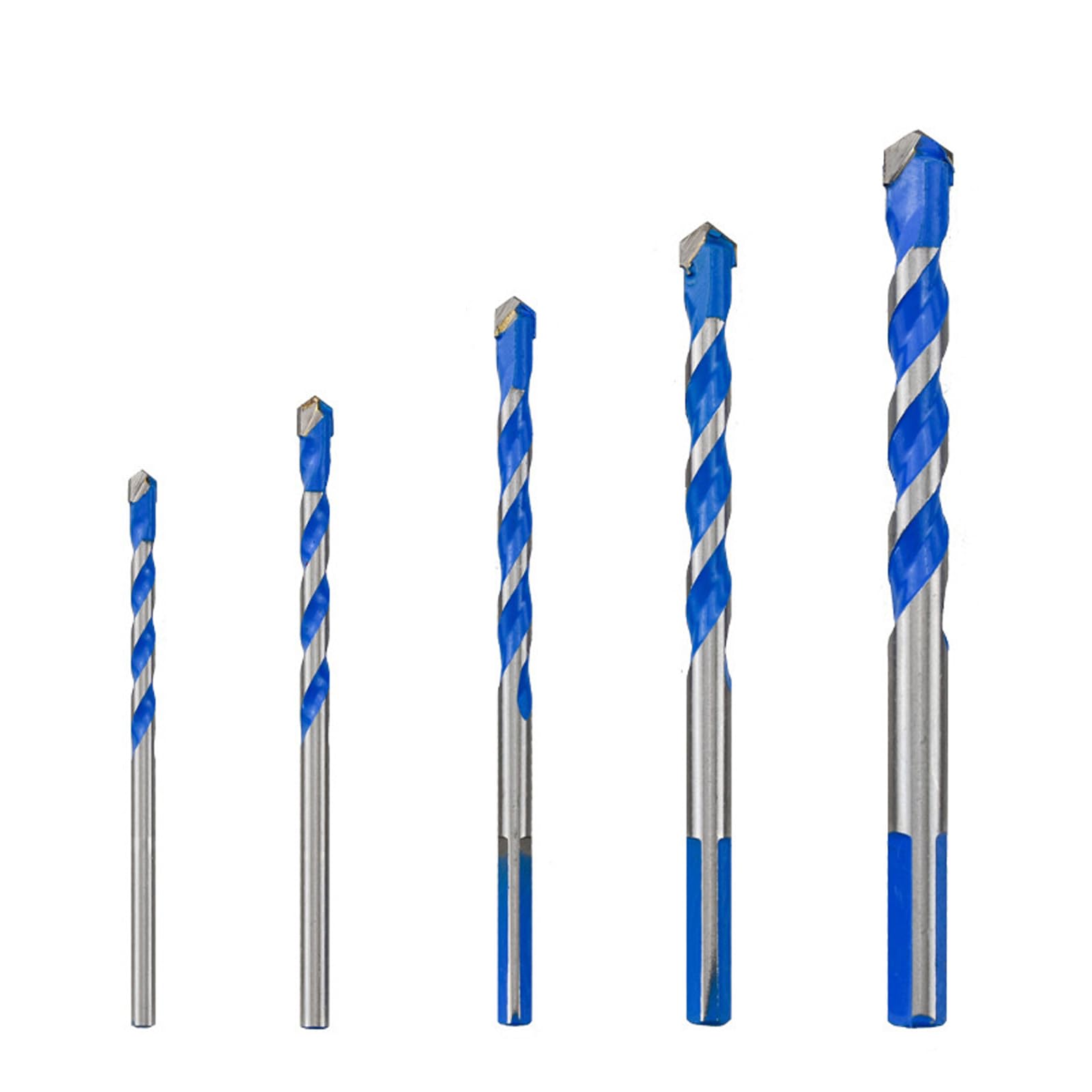 HRLORK Concrete Drill Bit Set&Masonry Drill Bit Set 5 Packs Carbide Drill Bits Size:（4/5/6/8/10mm) for Wood Masonry Concrete Brick Tile Glass