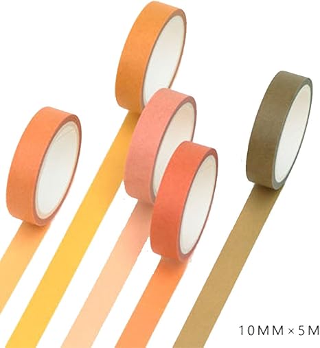 Amazon Co Jp Marutuki マスキングテープ 和紙テープ 手帳diy装飾 カラフルシール 10mm 5m巻き 5巻セット パーティー オーナメント クリスマス飾り おもちゃ 雰囲気満点 おもちゃ