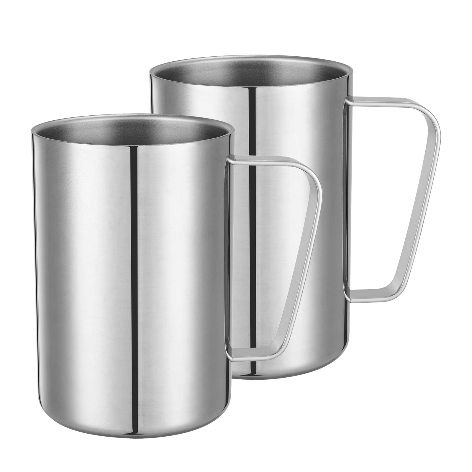 luvtree 2-Pack 500ml Stainless Steel Double Wall Insulated Mug with Handle Suitable for Hot and Cold Beverages Such as Milk/Coffee/Juice/Tea,Dishwasher Safe