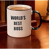 World's Best Boss Coffee Mug,Unique Bosses Day Christmas Thank boss Gift Ideas 11 OZ Ceramic Tea Cup