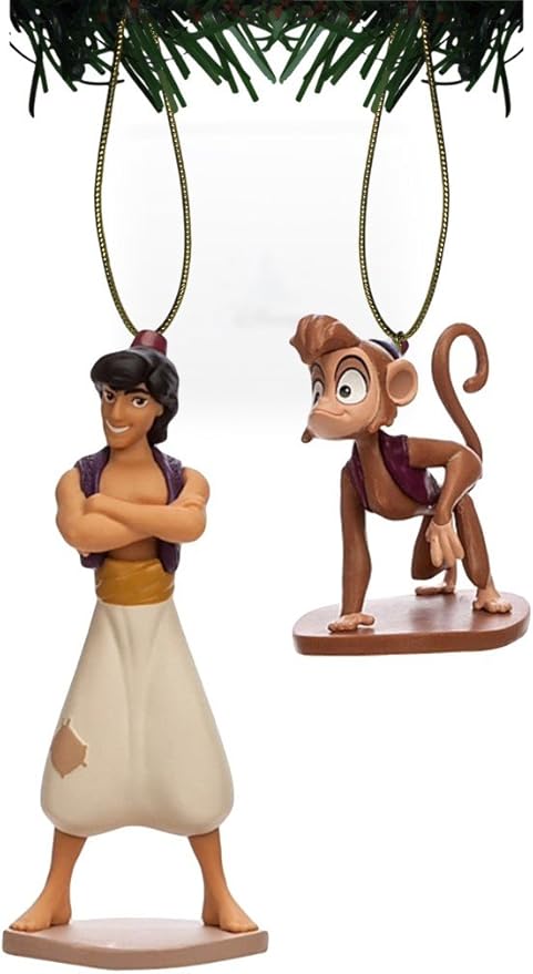Amazon Com Disney Aladdin Abu Aladdin 2 Pc Ornament Set Home Kitchen
