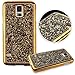 S5 Case, Galaxy S5 Case,Bling Case For Galaxy S5,UZZO Samsung Galaxy S5 Case Glitter Bling Crystal Rhinestone Case For Galaxy S5 Studded Rhinestone Bumper Hard Case for Samsung Galaxy S5 SV I9600-Gold