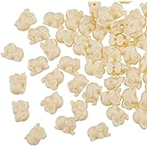 HOBBIESAY 50Pcs Elephant Beads Bulk Synthetic Coral Elephant Beads Beige Elephants Charm Beads Lucky Animal Beads for DIY Bracelets Earring Necklace Jewelry Making Crafts Hole: 2mm