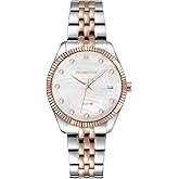 VICTORIA HYDE Silver and Rose Gold Womens Watch, Stainless Steel Two-Tone Watches for Women