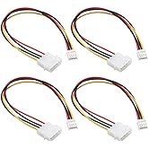 ThtRht 4 Pack Molex to Floppy Adapter 4 Pin IDE to 4P FDD Hard Drive Power Supply Cable Connector Convertor Extension Cord Wi