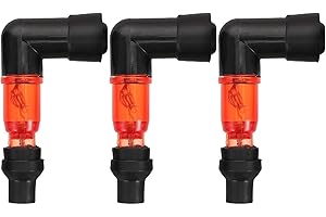 ULTECHNOVO 3Pcs Lighted Spark Plug Resistor Caps with Flashing Light, 90 Degree Nozzle for Atv Dirt Bike