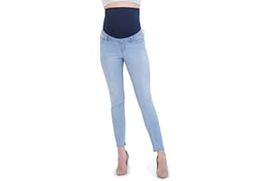 Savi Parker Women’s Maternity Jeans Over The Belly Waistband with Belt Loops - Pregnancy Clothes, Maternity Pants