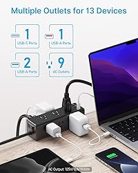 CCCEI Desk Clamp Power Strip with 9