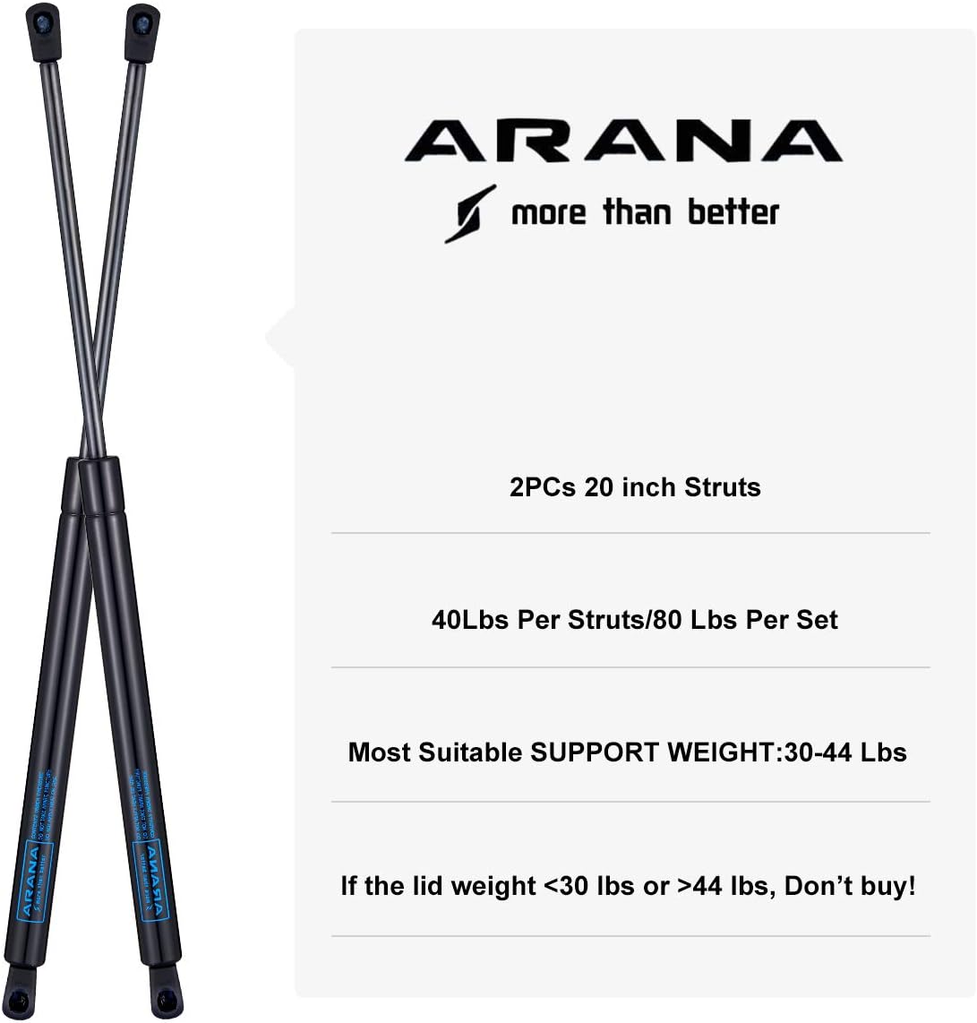 2pcs Arana C16 08316 C1608316 20 40 Lbs Gas Struts Prop Shock 20 Inch For Camper Shell Rear Window Tonneau Cover Rv Side Door Replacement Parts Shocks Struts Suspension
