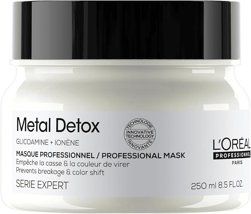 L’Oreal Professionnel Metal Detox Mask - Hydrating Hair Mask For Dull & Brittle Hair, Prevents Damage & Color Fading