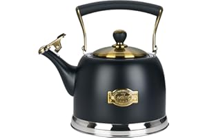 LAZNEYRU Tea Kettle Stainless Steel Teapot, Stainless Steel Teakettle for Stove Top with Heat Proof Ergonomic Handle 3.0 Quart