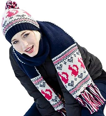 ladies bobble hat and scarf