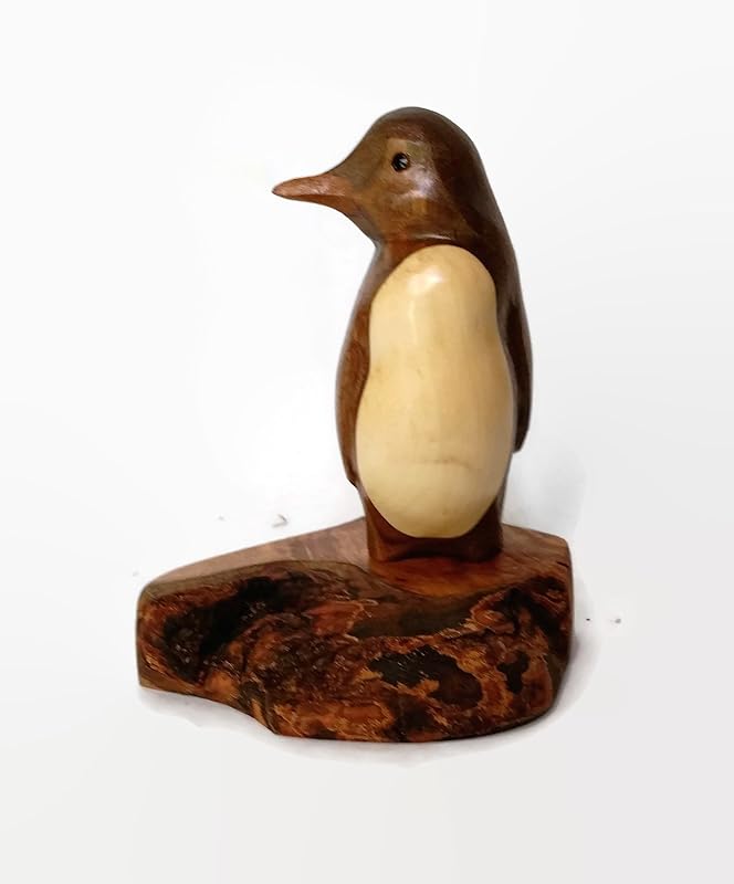 Amazon.com: Penguin Wood Carving, One of a Kind Penguin Art: Handmade