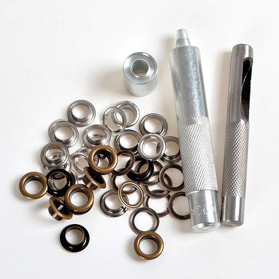 ifsecond New Eyelet Punch Die Tool Set Kits +20 Sets Eyelet with Washer For Leather Craft