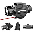 COSMOING Red Laser Light Combo (Laser Sight Combo) & 600 Lumen Strobe Flashlight Rail Mount Gun Flashlight with Quick Release for Pistols Handguns,Gun Light,Pistol,Rifles
