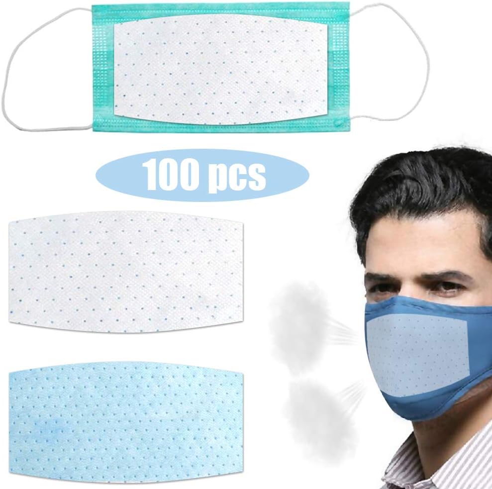 100 PCS Disposable Air Purifying Respirator Face Mask Pad Safety Activated Carbon Breathing Filters Respirator Breathing Face Masks Gasket Sets