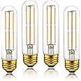 Adshen-US T10 LED Tubular Light Bulbs,Warm White 2700K,6W Dimmable Tube Vintage Led Filament Bulbs 60 Watt Equivalent,E26 Med