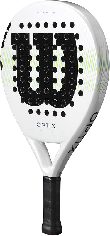 Optix V1, Raquette de Padel, Structure en Fibre de Verre et Mousse Souple, Design Circulaire et Technologie des Trous de Précision, Couleur : Blanc, Taille : 2