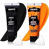 YBUETE 2Pcs Face Body Paint, Professional Paint for Halloween Cosplay Costume Party, Full-coverage Multi-Color Cream Makeup Body Paint for Adults Halloween Cosplay SFX Makeup Paint (Orange+Black)
