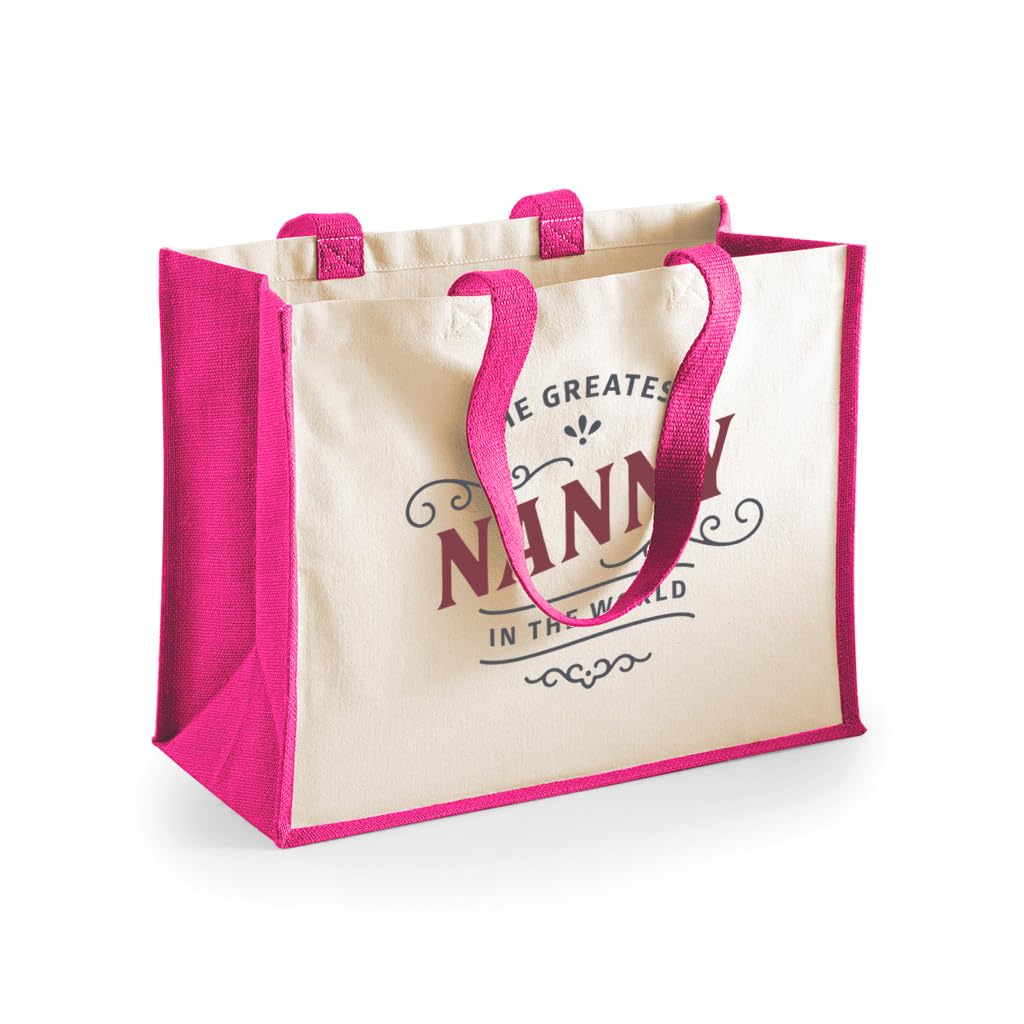 D Design Invent Print! Nanny Gift, Birthday Bag, Personalised Present Fantastic Christmas, Xmas or Mother’s Day Gift, Funny Novelty Gift From Niece Nanny Keepsake (Fuchsia)