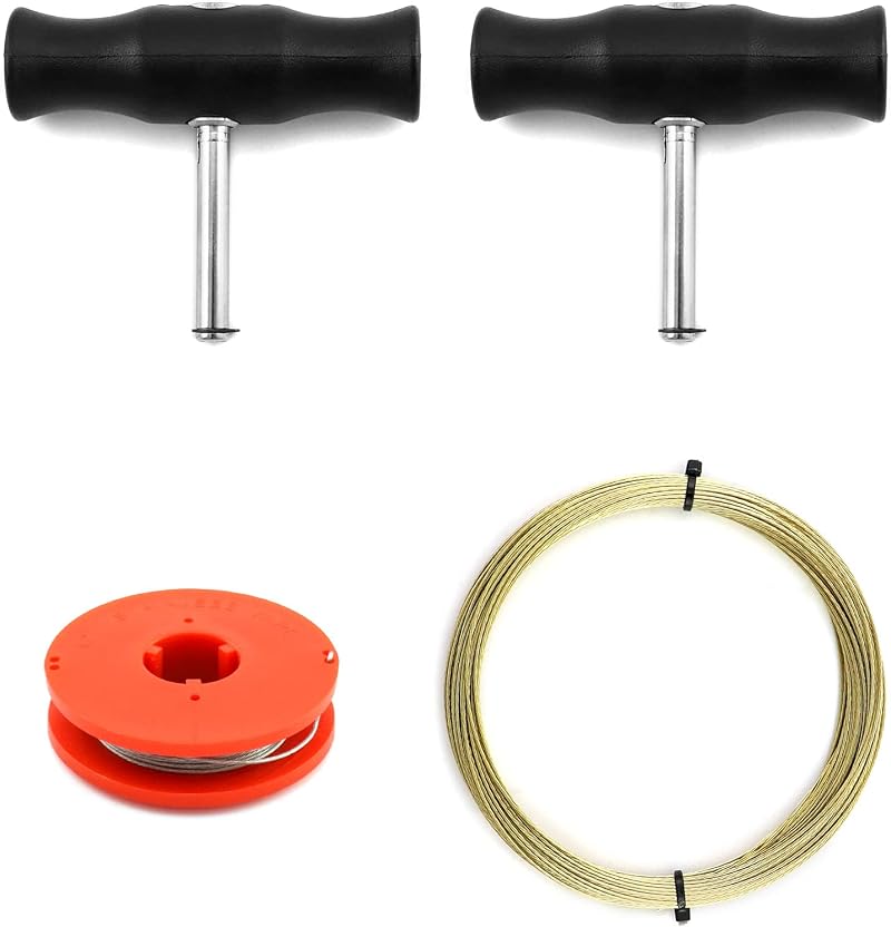 QWORK Car Windshield Removal Tool Kit with 2 Handles and 2 Wire Ropes