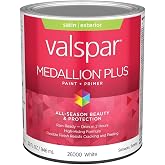 Valspar 26000 White Base Medallion Plus Exterior Paint &amp; Primer, Satin, 1 Quart