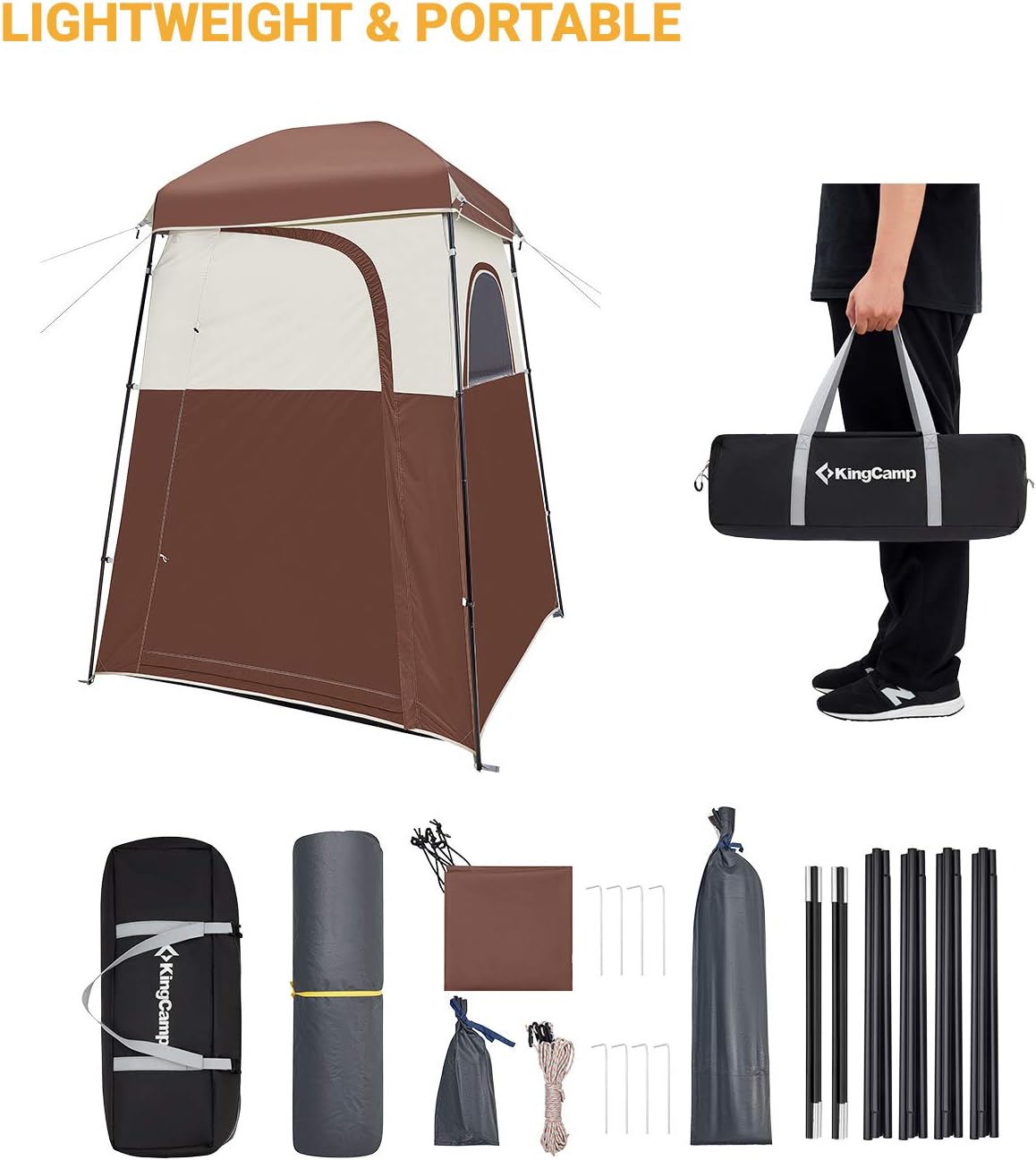KingCamp Oversize Outdoor Easy Up Portable Dressing Changing Room Shower Privacy Shelter Tent: Sports & Outdoors