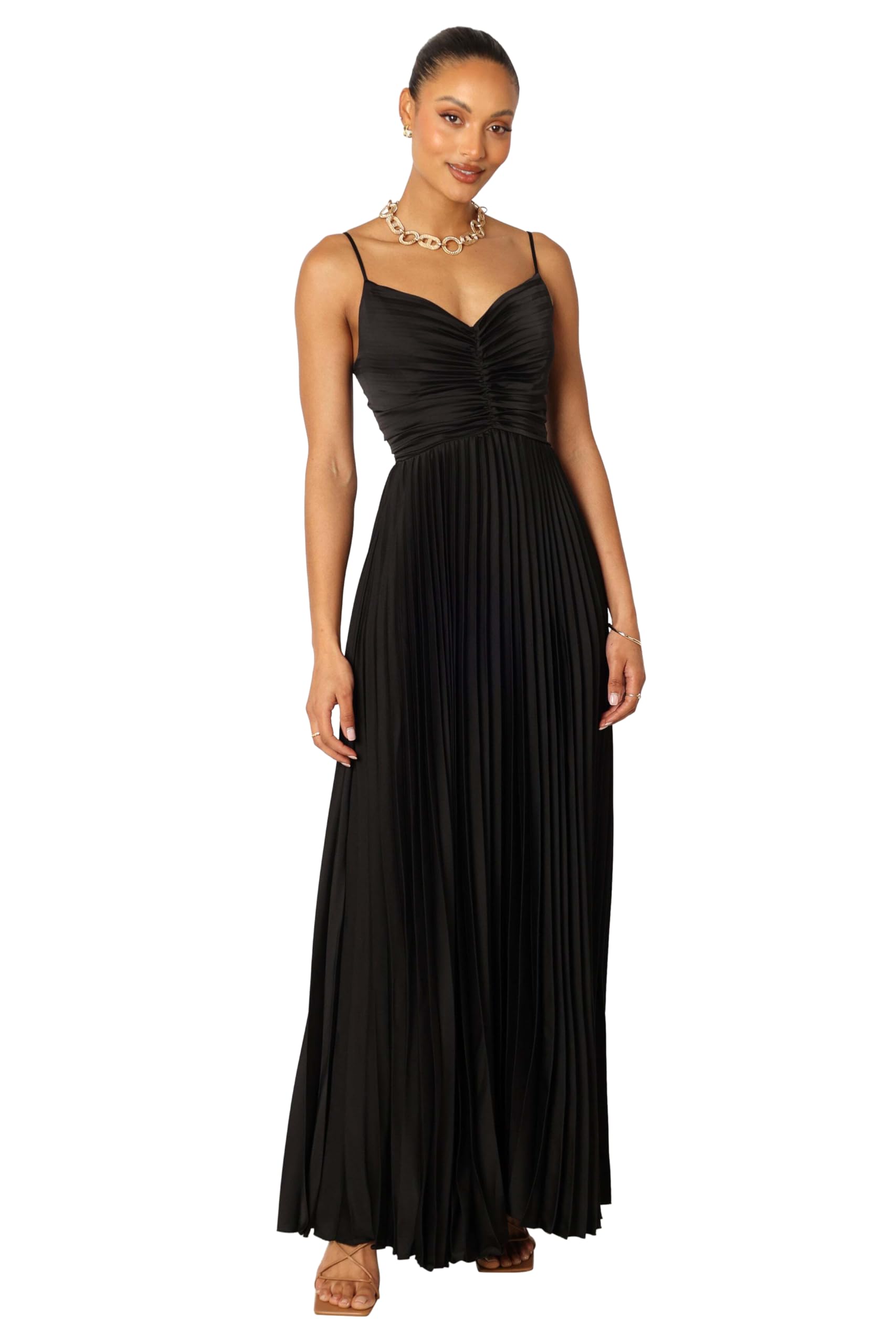 Photo 1 of Petal & Pup Women's Naira Pleated Maxi Dress, Black