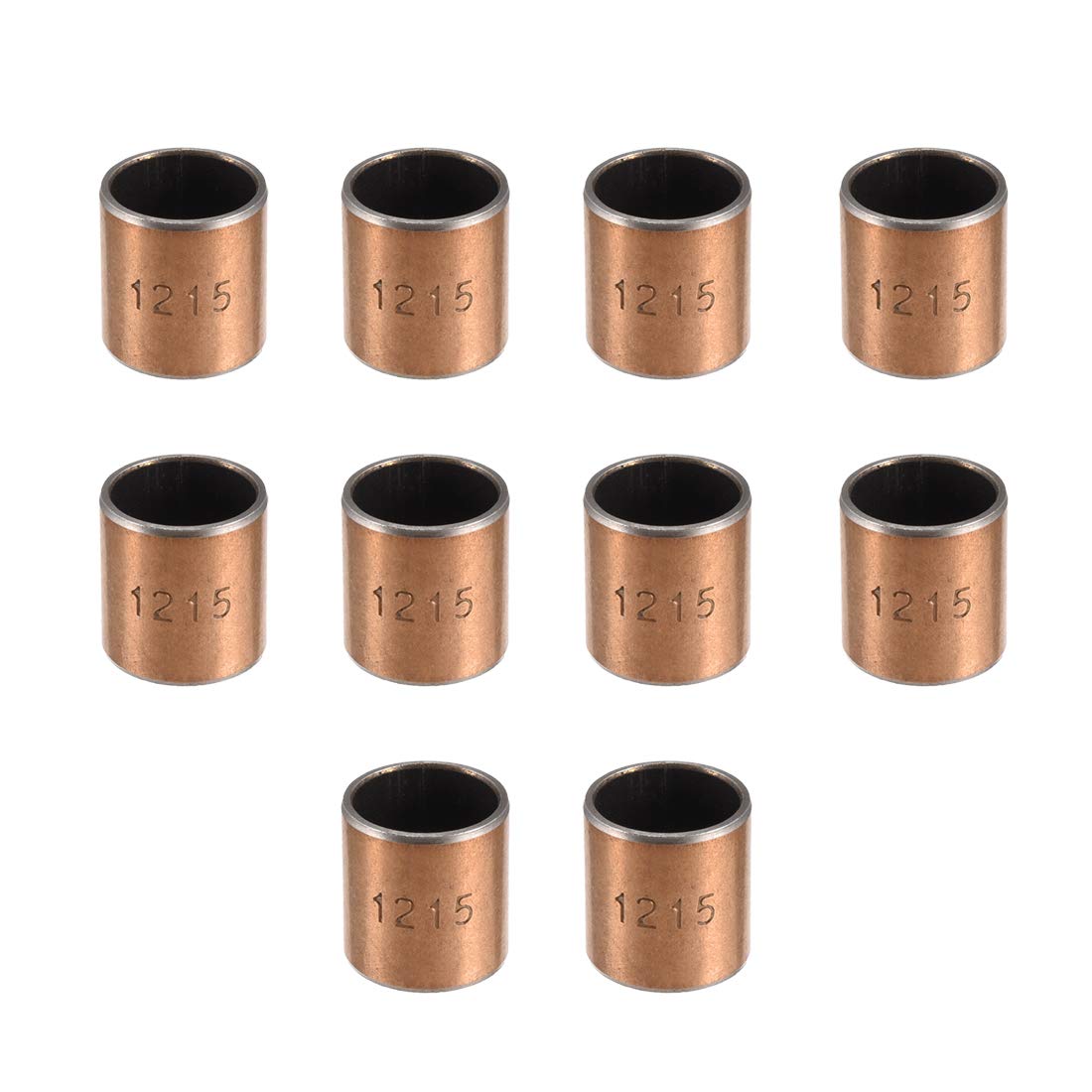 sourcing map Sleeve Bearing 12mm Bore x 14mm OD x 15mm Length Plain Bearings Wrapped Oilless Bushings 10pcs