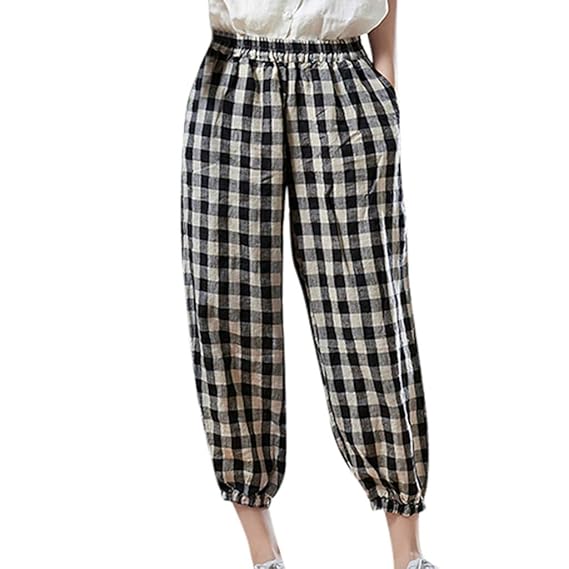 plaid trouser pants womens