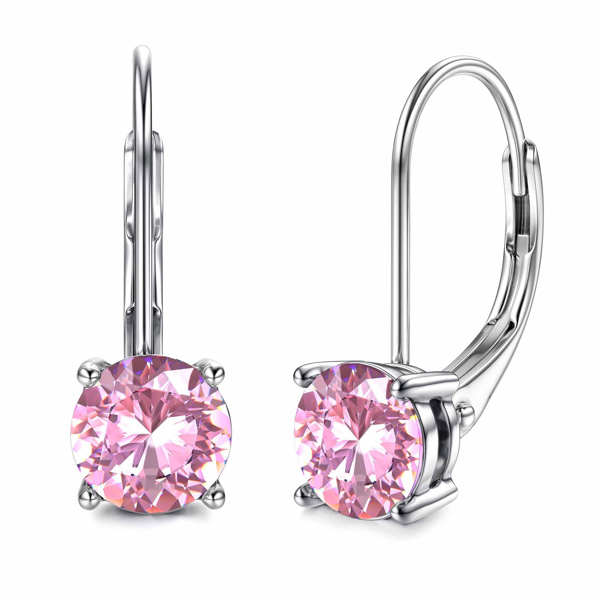 Blahanna Moissanite Earrings,1.0ct-2.0ct D Color Brilliant Round Cut Earrings S925 Sterling Silver Dangle Earrings Moissanite Leverback Drop Earring Image