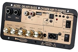 UEYGHEP Bluetooth 5.0 Amplifier Board with Optical Audio AMP USB FM Radio TF Player DIY Audio Subwoofer for Karaoke Home Car 