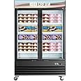 Peak Cold Double Door Retail Ice Cream Display Freezer & Frozen Treat Merchandiser; 45 CU Ft
