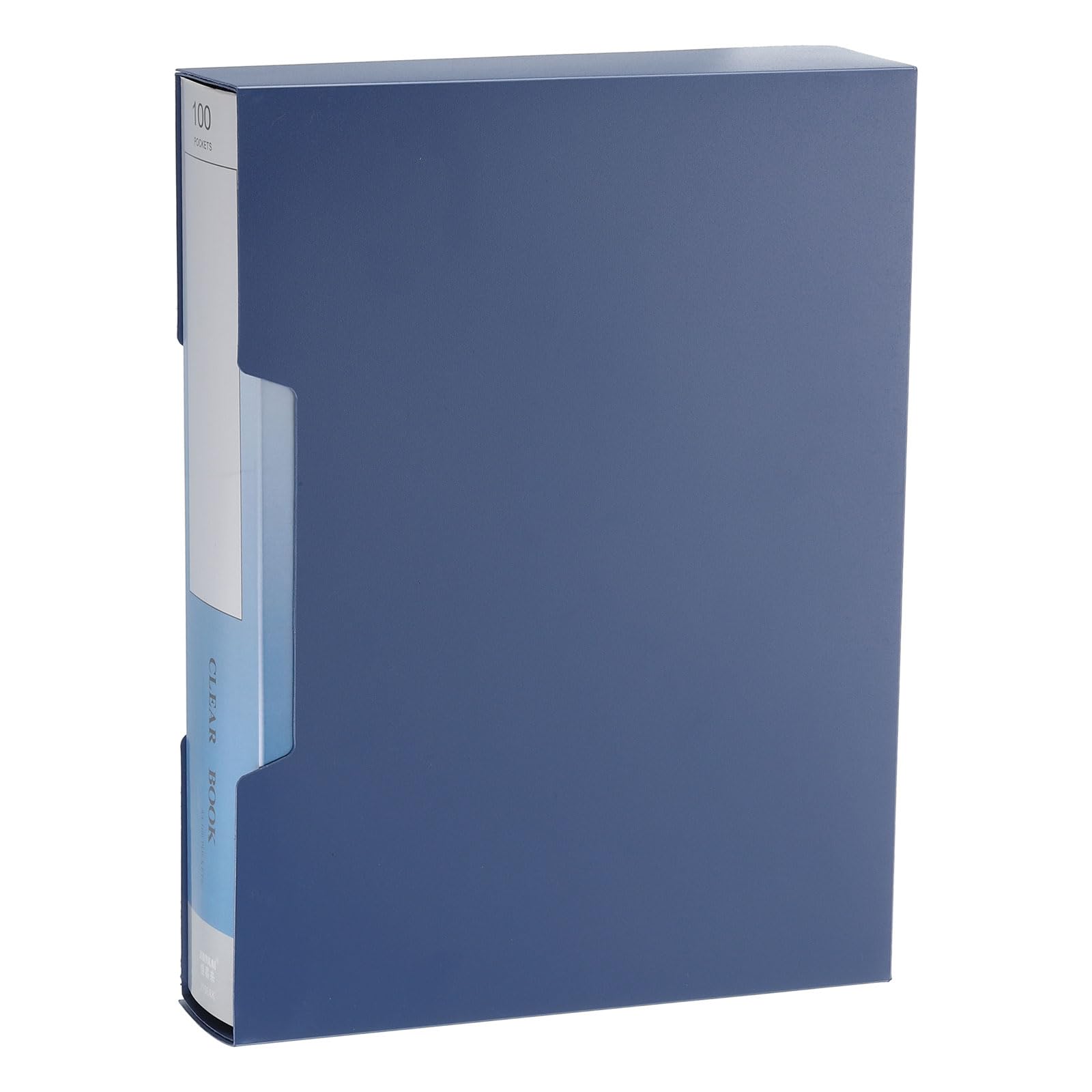 PATIKIL 8.5x11 Binders with Plastic Sleeve, 100 Pages A4 Presentation Book Portfolio Binder Folder with Clear Plastic Sheet Protector and Cover for Artwork Document, Dark Blue