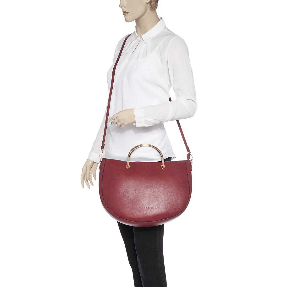 caprese tyra women's satchel (dark red)