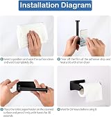 Tahbarshi Self Adhesive Toilet Paper Holder and Hand Towel Ring Set view 6
