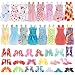 UPINS 16 Pack Doll Clothes Accessory Party Grown Clothes Outfit and 20 Pairs Doll Shoes Compatible with Barbie Doll
