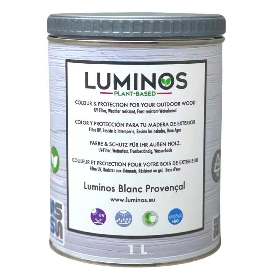 Luminos LUM1100 - Blanc PROVENÇAL - Water-Based Wood Stain Protector BIO- White 1L