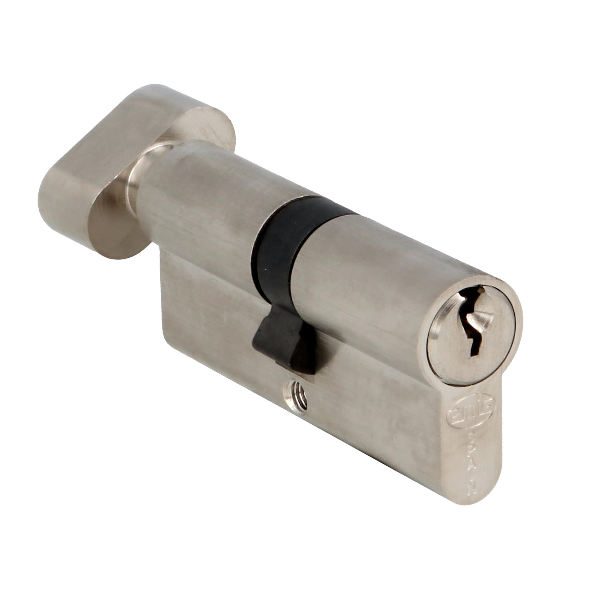 Amig - Security Cylinder with Crutch | Lock for Doors | High Security Cylinder | Includes 3 Keys | Long Cam | Silver | Measurements: 70 (35-35 mm)